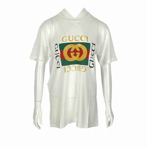 Gucci White Logo Embellished Tiger Flower Embroidered Tshirt XS - 1