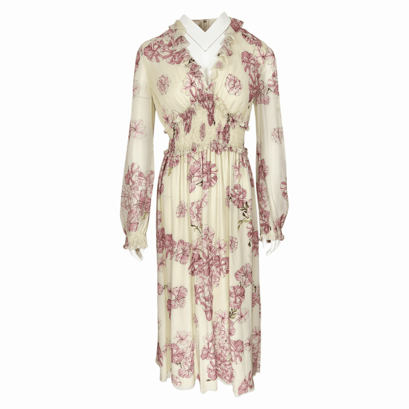 Giambattista Valli Pink Floral Print White Dress - 1