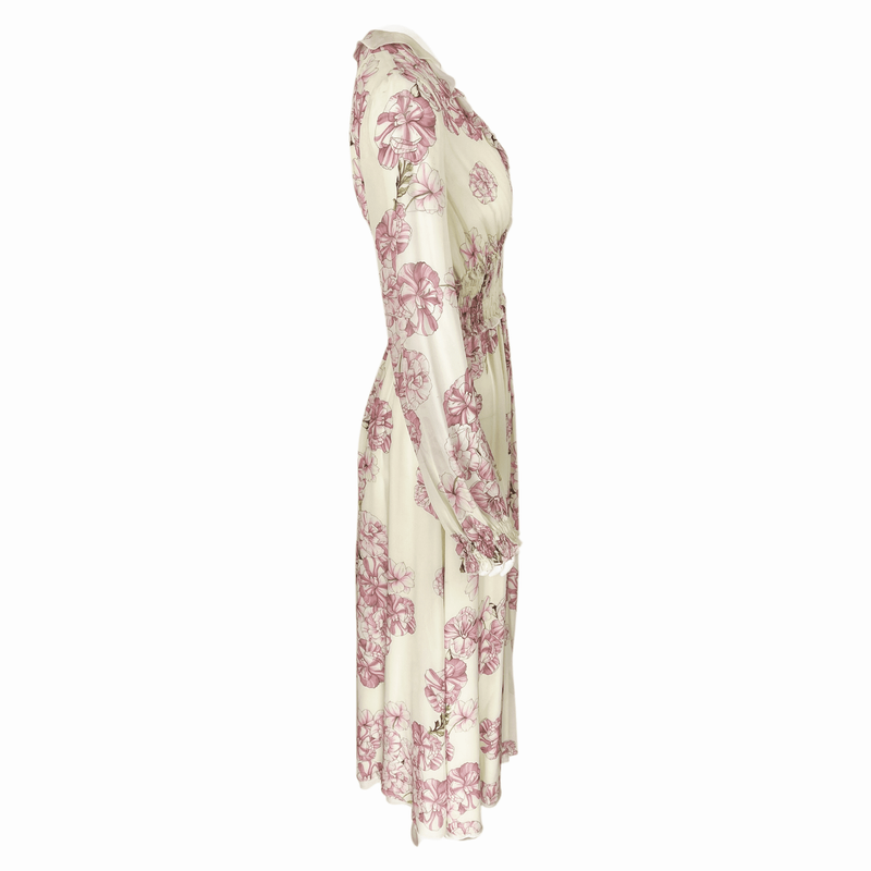 Giambattista Valli Pink Floral Print White Dress - 2