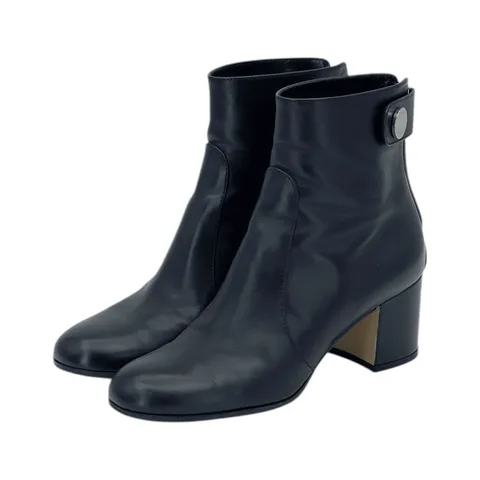 Gianvito Rossi Black Leather Ankle Heel Boots 37 - 1
