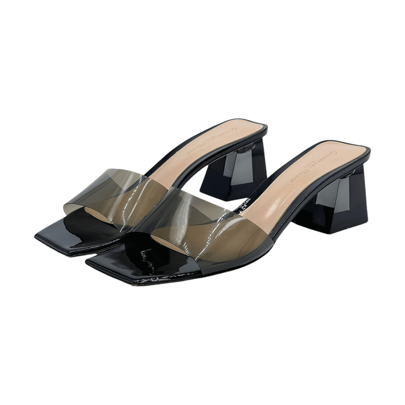 Gianvito Rossi Black PVC Cosmic Mules 38.5 - 1