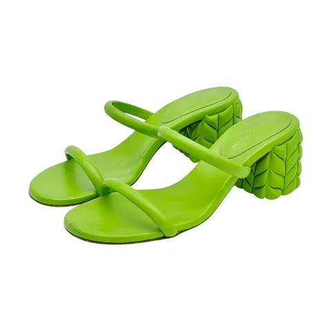 Gianvito Rossi Florea Green Leather Mules 38.5 - 1