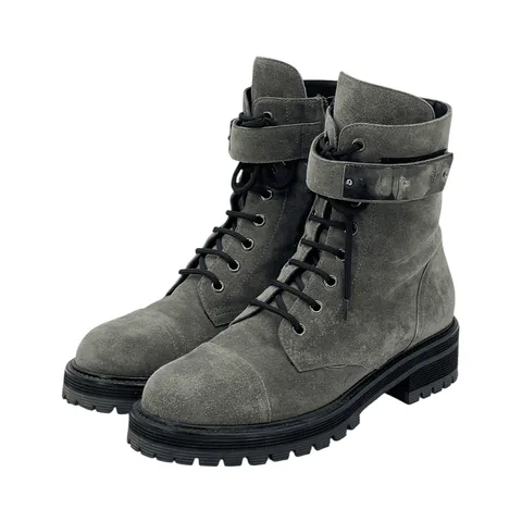 Giuseppe Zanotti Mink Suede Lace Up Ankle Boots 37.5 - 1