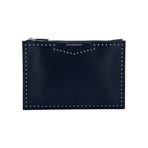 Givenchy Black Leather Studded Antigona Zipped Clutch - 1