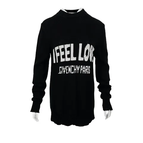 Givenchy Black White I Feel Love You Sweater XS - 1