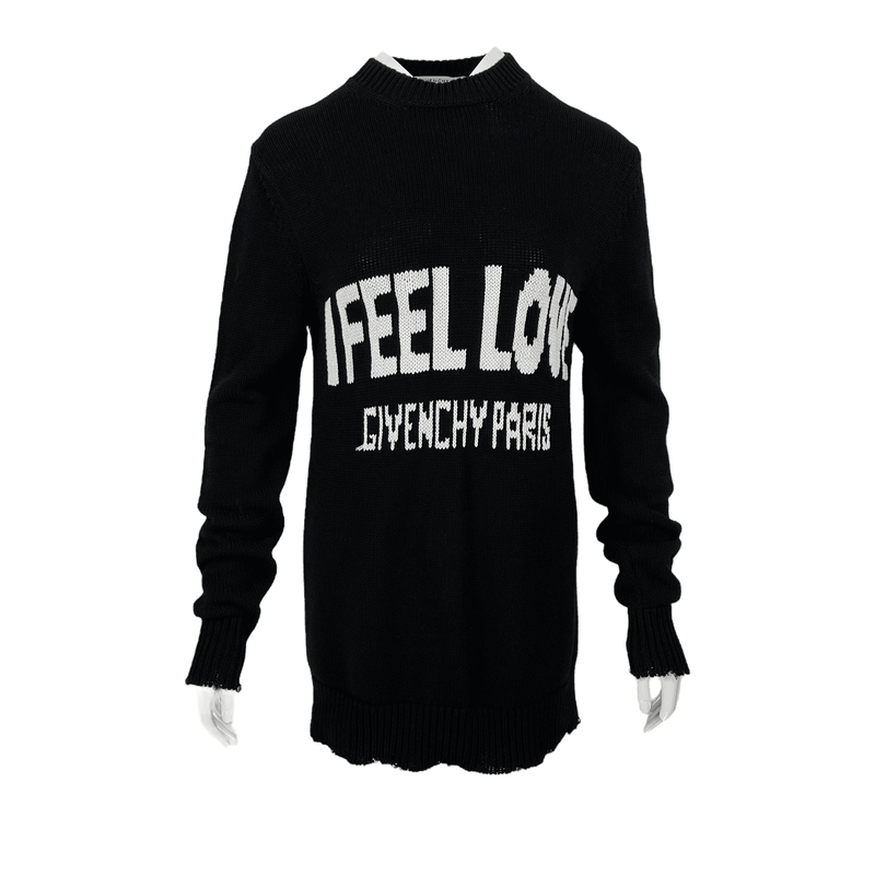 Givenchy Black White I Feel Love You Sweater XS - 1