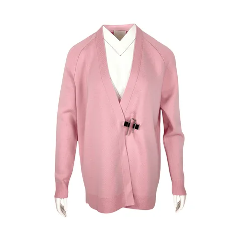 Givenchy Pink Oversize U Lock İn Lana Cardigan XS - 1