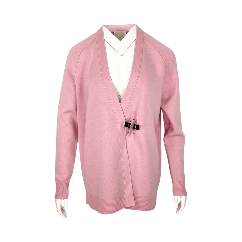 Givenchy Pink Oversize U Lock İn Lana Cardigan XS - 1