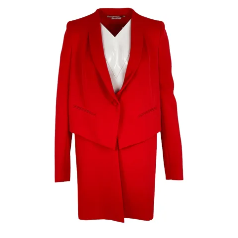 Givenchy Red Wool Long Blazer Jacket 36