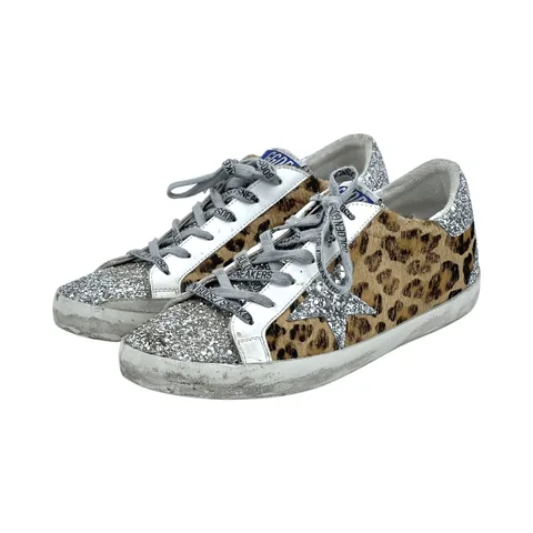 Golden Goose Leopard Pony Hair Glitter Superstar Sneakers 40 - 1