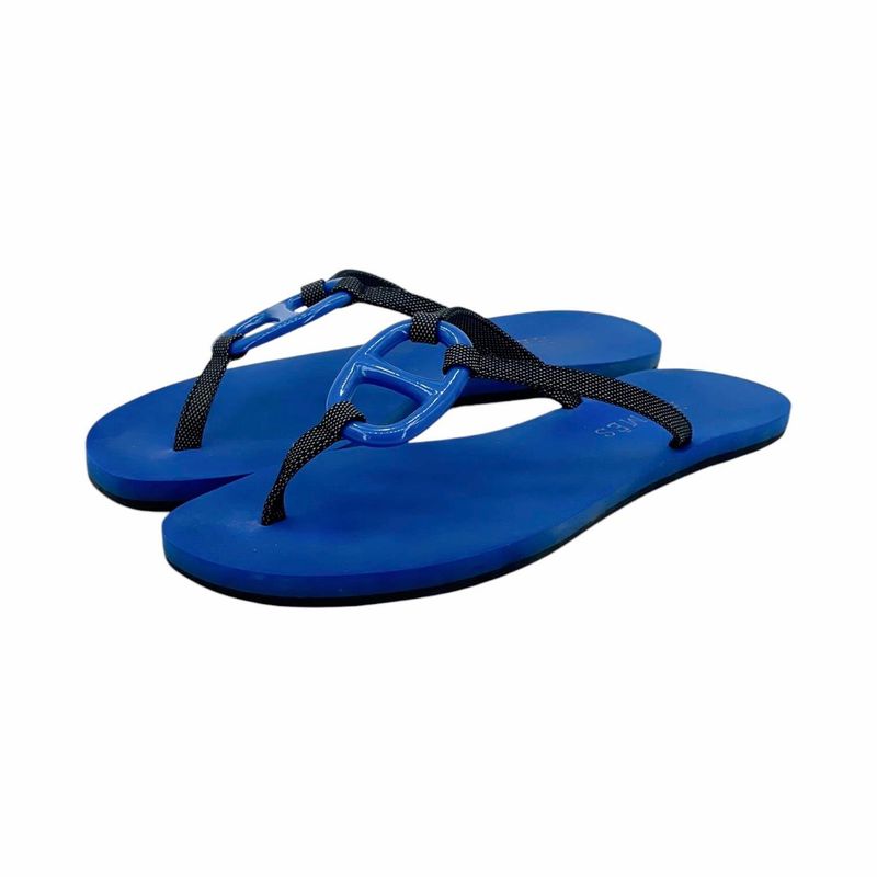 Hermes Blue Kala Nera Chaine D'Ancre Charm Sandals 38 - 1