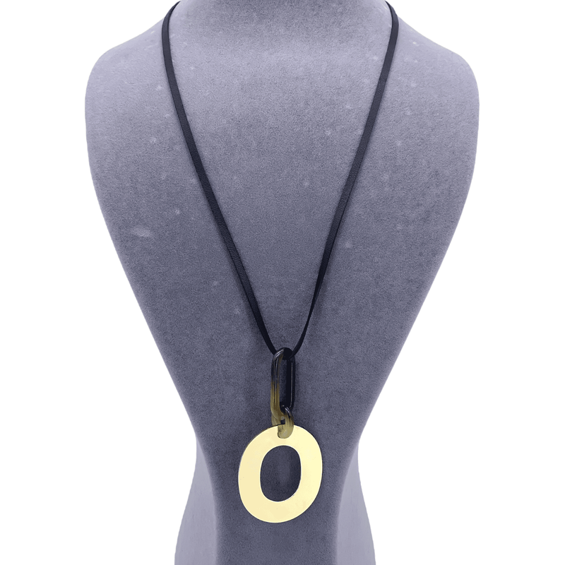 Hermes Gold Metal Leather Long Necklace - 1