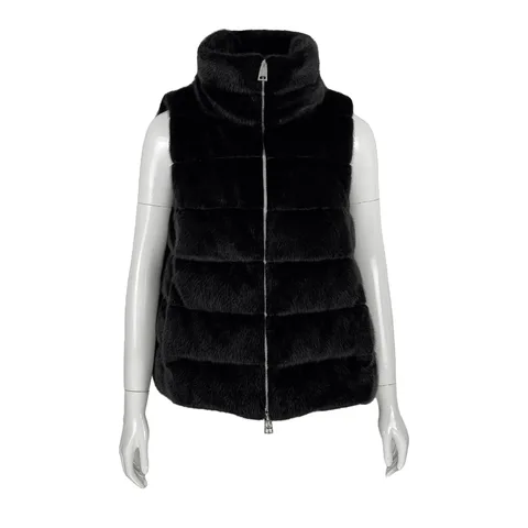 Herno Black Faux Fur Waistcoat IT40 - 1