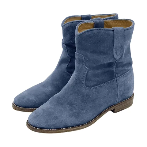 Isabel Marant Blue Suede Ankle Boots 38 - 1