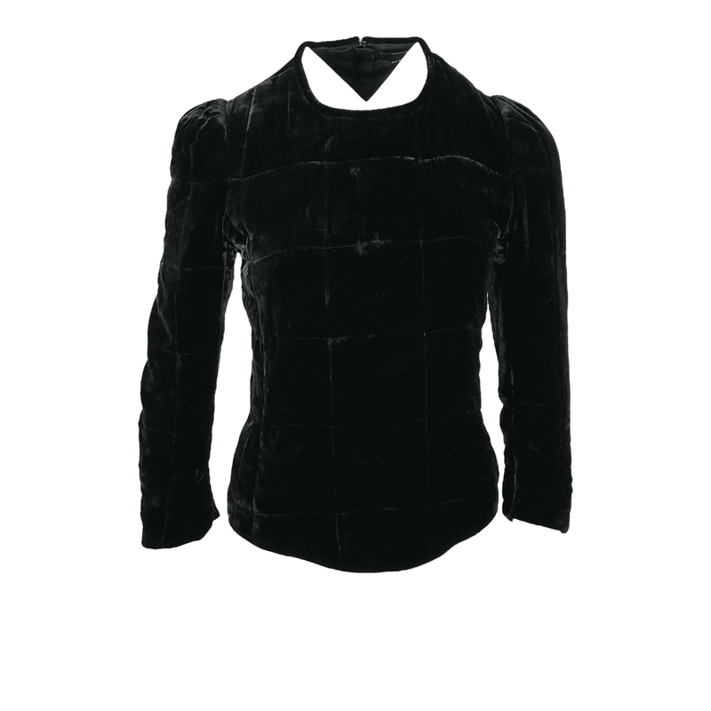 Isabel Marant Black Velvet Zip Top 36 - 1
