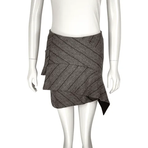 Isabel Marant Grey Burgundy Yellow Striped Skirt 36 - 1