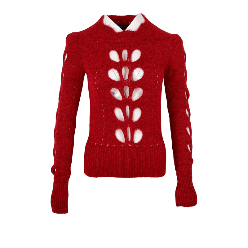 Isabel Marant Ilia Openwork Knit Red Sweater 34 - 1