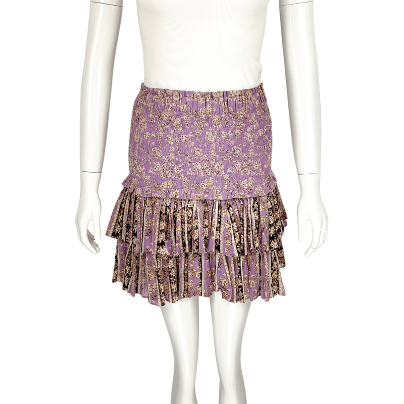 Isabel Marant Lilac Naomi Floral Print Ruffled Skirt 34 - 1