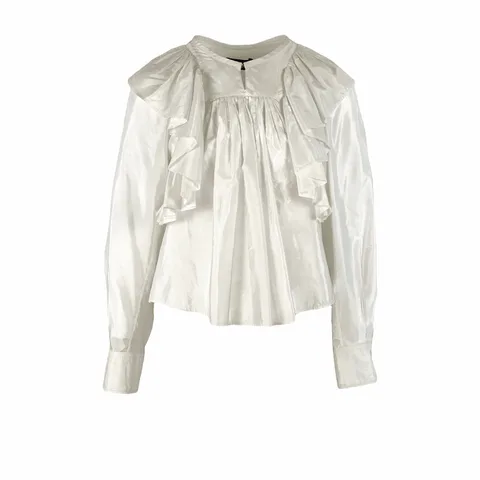 Isabel Marant White Shiny Flywheel Blouse 36 - 1