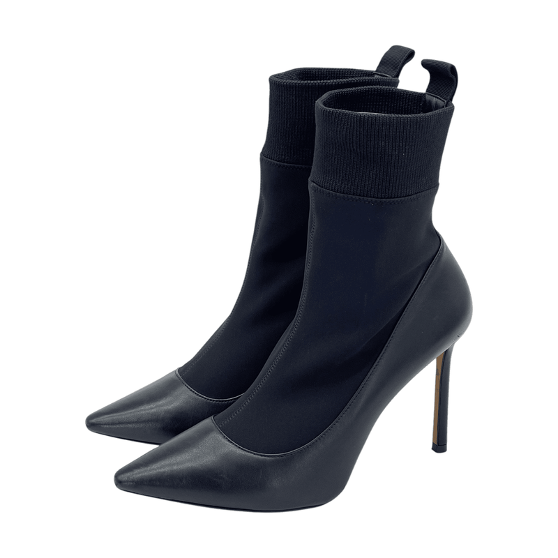 Jimmy Choo Black Brandon Pointed Toe Sock Boots 37.5 - 1