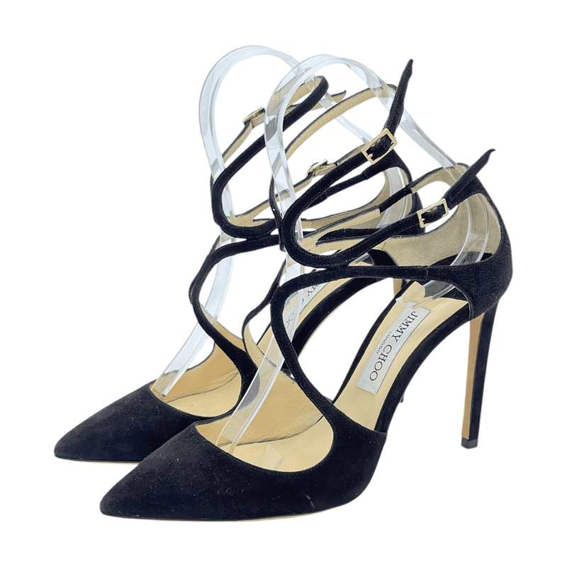 Jimmy Choo Black Suede Lancer Pumps 40 - 1