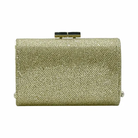 Jimmy Choo Gold Glitter Mini Tube Clutch - 1