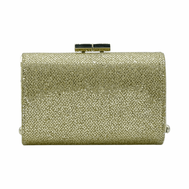 Jimmy Choo Gold Glitter Mini Tube Clutch - 1