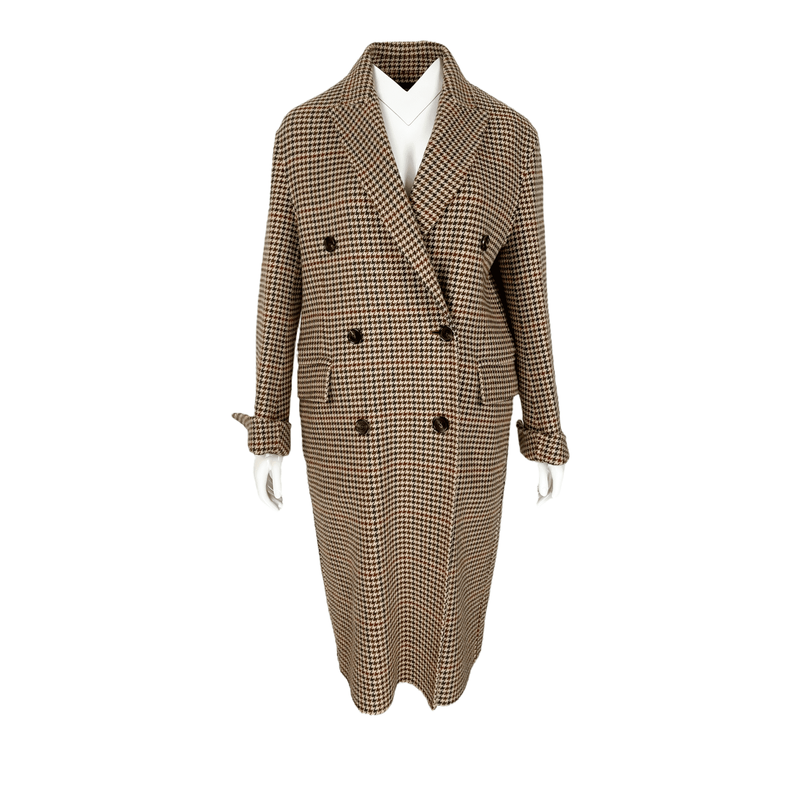 Joseph Light Brown Wool Plaid Coat 32 - 1