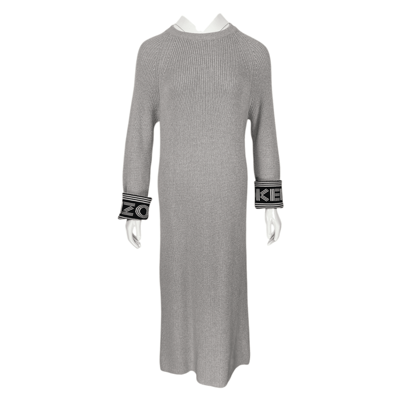 Kenzo Grey Long Wool Dress S - 1