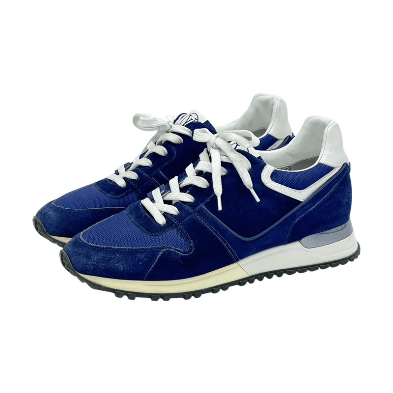Louis Vuitton Blue Suede Mesh Run Away Lace Up Sneakers 36.5 - 1