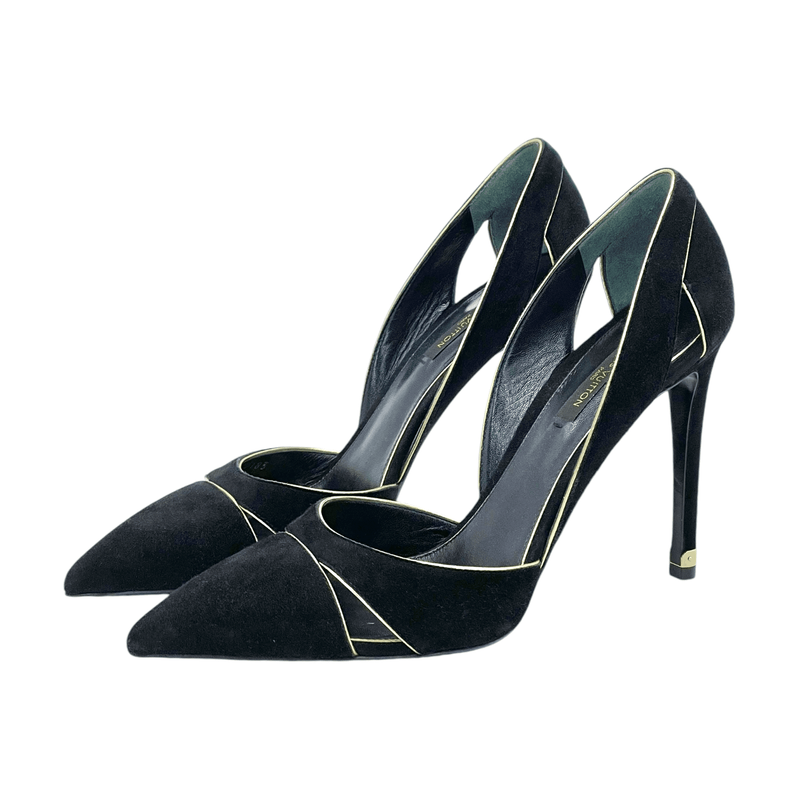 Louis Vuitton Black Suede Pumps 38.5 - 1
