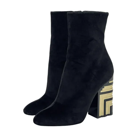 Louis Vuitton Black Velvet Monumenta Ankle Boots 40 - 1