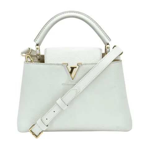 Louis Vuitton Ecru Taurillon Clemence Leather Capucines BB - 1