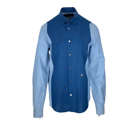 Louis Vuitton Navy Blue Long Sleeve Poplin Men Shirt M