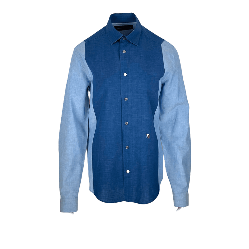 Louis Vuitton Navy Blue Long Sleeve Poplin Men Shirt M - 1