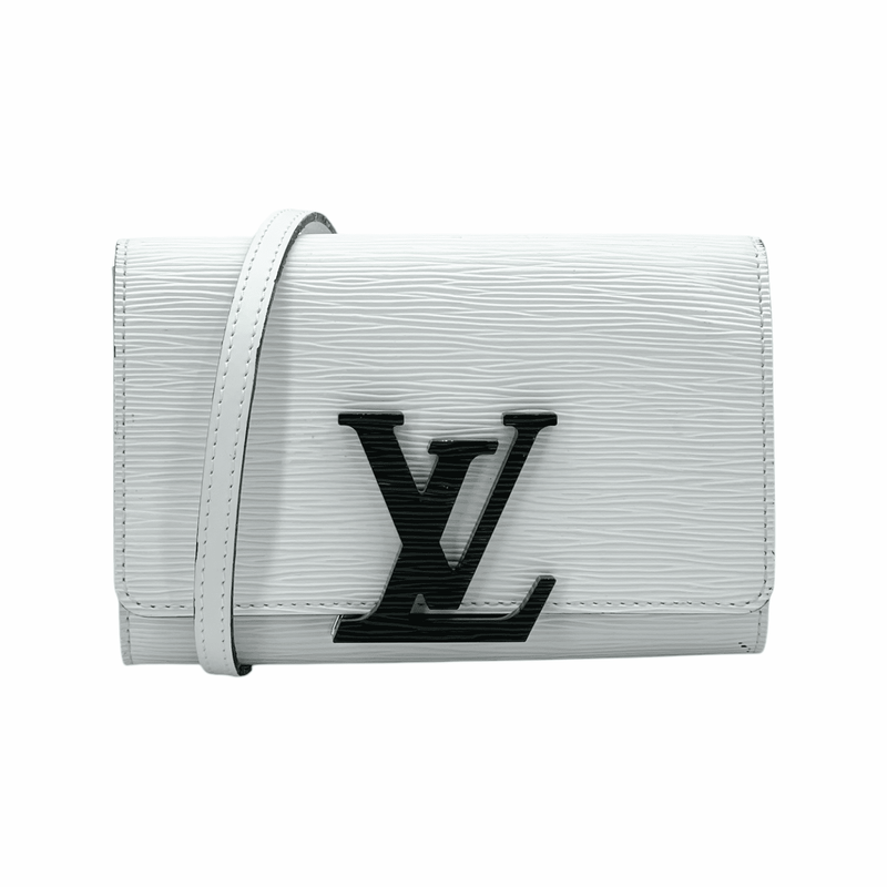 Louis Vuitton White Black Epi Leather Louise PM Shoulder Bag - 1