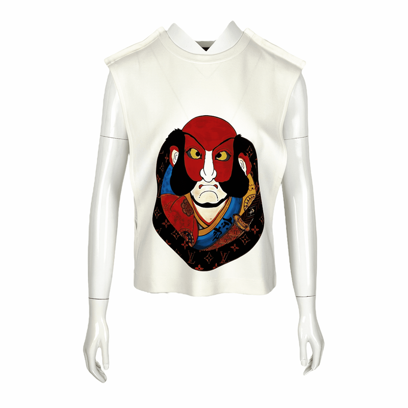 Louis Vuitton White Sleeveless Kansai Yamamoto Kabuki Print Tshirt M - 1