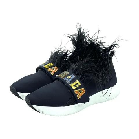 Prada Ostrich Feather Nylon Multicolor Logo Trainer 39.5 - 1
