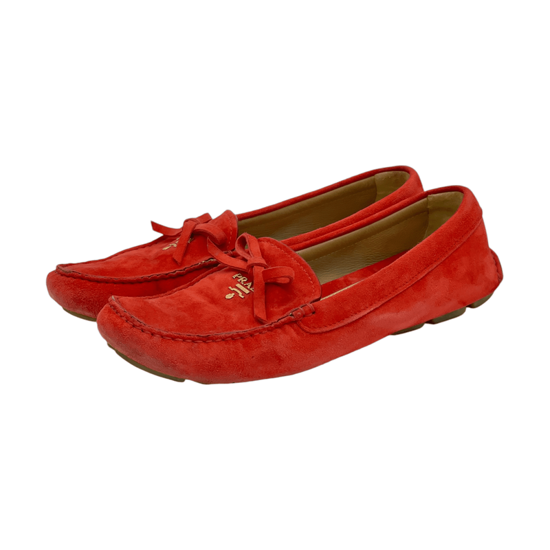Prada Coral Suede Loafers 39 - 1