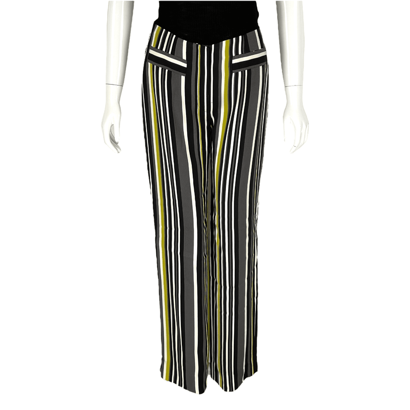 Prada Grey Striped Viscose Pant IT38 - 1
