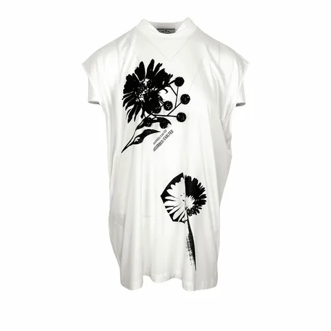 Prada White Black Embroidered Cotton Tshirt S - 1