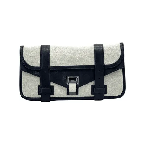 Proenza Schouler Ecru Black Canvas Clutch