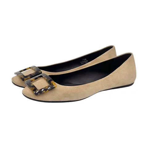 Roger Vivier Beige Suede Ballet Flats 38.5 - 1