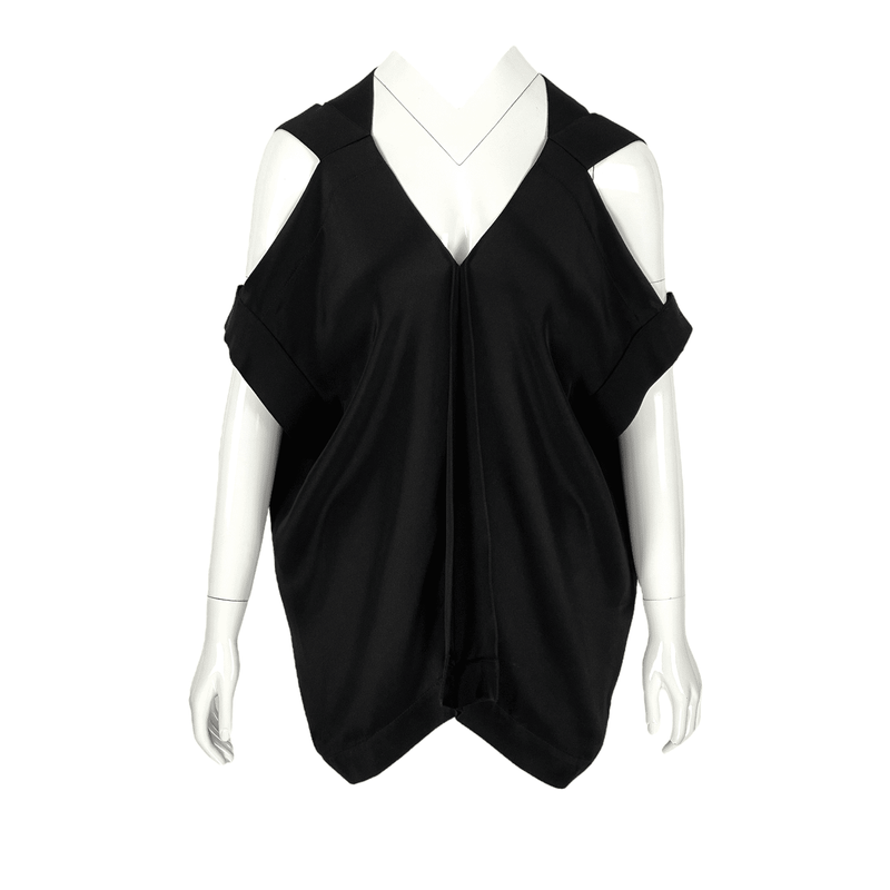 Roland Mouret Black Silk Cut Out Blouse FR38 - 1