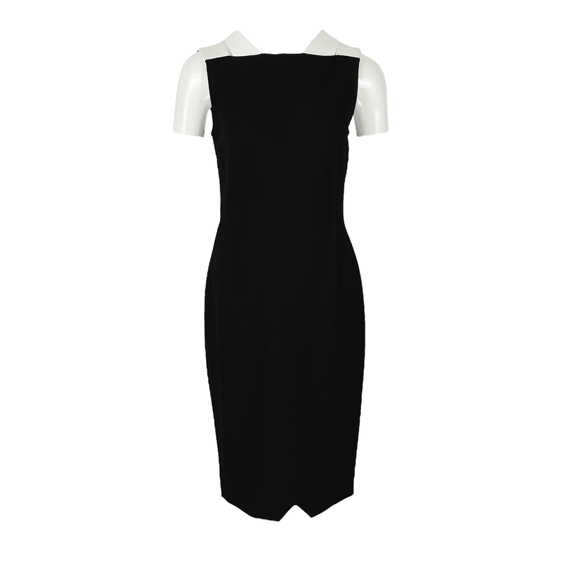 Roland Mouret Black White Sleeveless Zip Dress 40 - 1