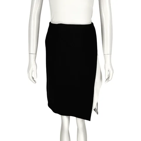 Roland Mouret Black White Wool Mini Skirt 36 - 1