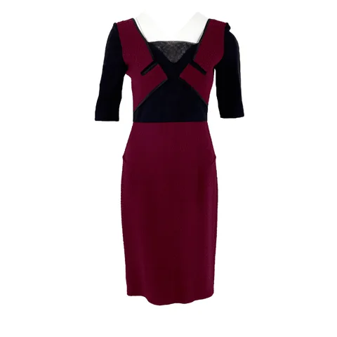 Roland Mouret Burgundy Half Sleeve Dress FR38 - 1