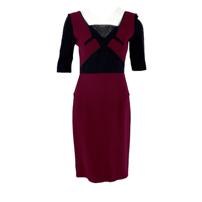 Roland Mouret Burgundy Half Sleeve Dress FR38 - 1
