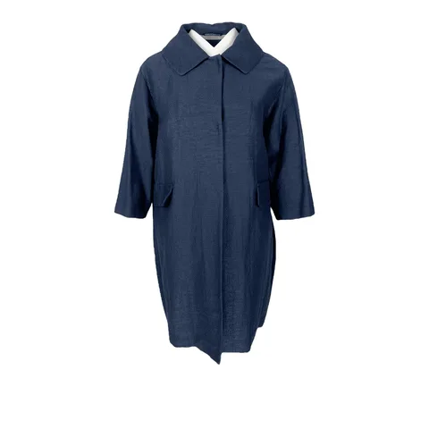 S Max Mara Navy Blue Cotton Coat FR38 - 1