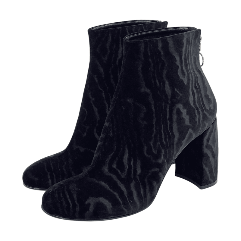 Stella McCartney Black Velvet Ankle Boots 39 - 1